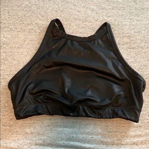Metallic high neck sports bra!